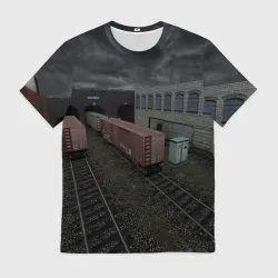 Мужская футболка 3D Counter Strike 1.6 de_train