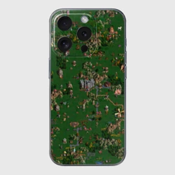 Чехол для iPhone 15 Pro силиконовый с защитой камеры Герои 3 Карта Замка 