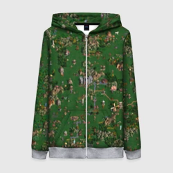 Женская толстовка 3D на молнии Герои 3 Карта Замка 