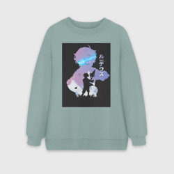 Женский свитшот oversize без начеса хлопок Реинкарнация безработного Рудеус Грейрат