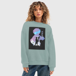 Женский свитшот oversize без начеса хлопок Реинкарнация безработного Рудеус Грейрат - фото 2