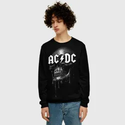 Мужской свитшот 3D AC DC - большой череп с подтеками - фото 2