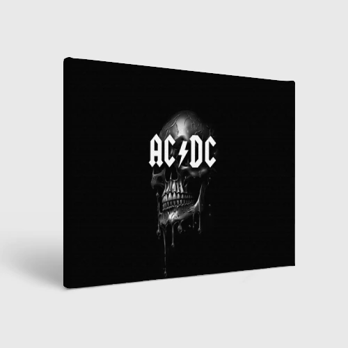 Холст прямоугольный AC DC - большой череп с подтеками