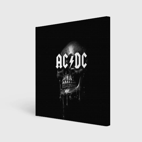 Холст квадратный AC DC - большой череп с подтеками