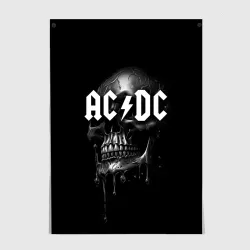 Постер AC DC - большой череп с подтеками
