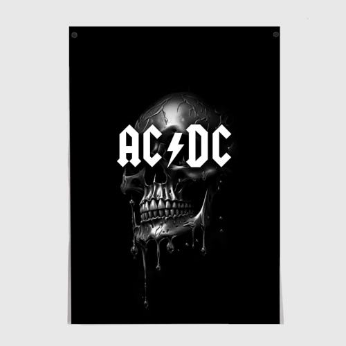 Постер AC DC - большой череп с подтеками