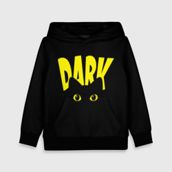 Детская толстовка 3D Черный кот светящиеся глаза - dark