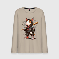 Мужской лонгслив хлопок Bully with a baseball bat - ai art fantasy