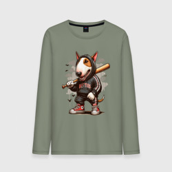 Мужской лонгслив хлопок Bully with a baseball bat - ai art fantasy