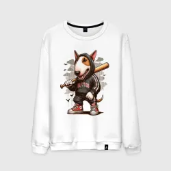 Мужской свитшот хлопок Bully with a baseball bat - ai art fantasy