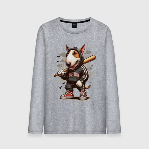 Мужской лонгслив хлопок Bully with a baseball bat - ai art fantasy