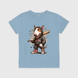 Детская футболка хлопок Bully with a baseball bat - ai art fantasy