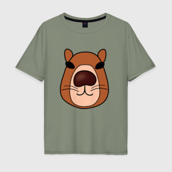 Мордочка капибары – Мужская футболка хлопок Oversize с принтом купить со скидкой в -16%