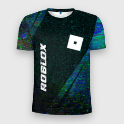 Roblox glitch blue – Мужская футболка 3D Slim с принтом купить со скидкой в -9%