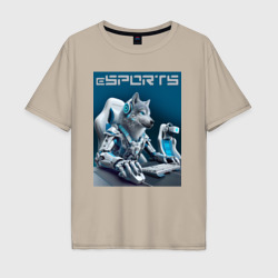 Крутой волчара киберспортсмен - нейросеть – Мужская футболка хлопок Oversize с принтом купить со скидкой в -16%
