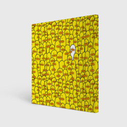 Прикольные жёлтые утята – Холст квадратный с принтом купить