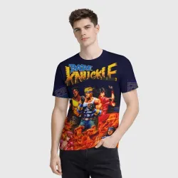 Мужская футболка 3D Bare knuckle - streets of rage      - фото 2