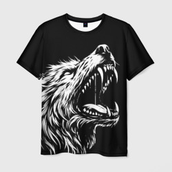 Волчий оскал - арт – Мужская футболка 3D с принтом купить со скидкой в -26%