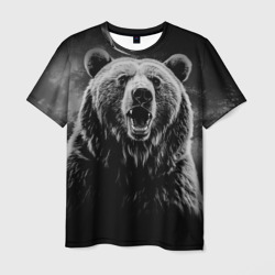 Большой бурый медведь оскал – Мужская футболка 3D с принтом купить со скидкой в -26%