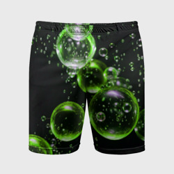 Зеленые пузыри на черном – Шорты спортивные с принтом купить