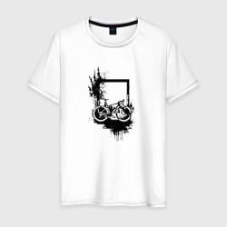 Байк и грязь – Мужская футболка хлопок с принтом купить со скидкой в -20%