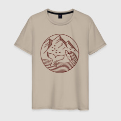 Кит и горы – Мужская футболка хлопок с принтом купить со скидкой в -20%