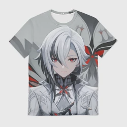 Мужская футболка 3D Arlecchino Genshin Impact