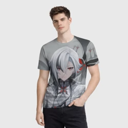 Мужская футболка 3D Arlecchino Genshin Impact - фото 2