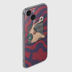 Чехол для iPhone 15 силиконовый с защитой камеры Правая рука Шиничи - Паразит: Учение о жизни - фото 2