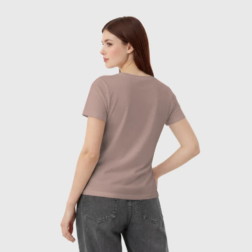 Женская футболка хлопок с принтом Маг Фрирен с посохом, вид сзади #2