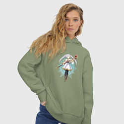 Женское худи Oversize хлопок Маг Фрирен с посохом - фото 2
