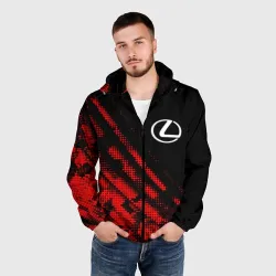 Мужская ветровка 3D Lexus sport grunge - фото 2