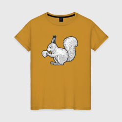 Белочка с орешком – Женская футболка хлопок с принтом купить со скидкой в -20%
