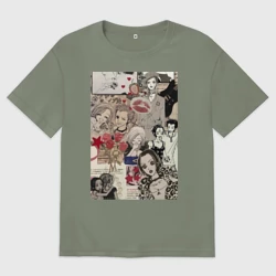 Женская футболка хлопок Oversize Нана Осаки коллаж