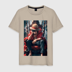 Ван-Пис Луффи Монки Д король пиратов – Мужская футболка хлопок с принтом купить со скидкой в -20%