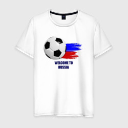 Welcome to Russia football – Мужская футболка хлопок с принтом купить со скидкой в -20%