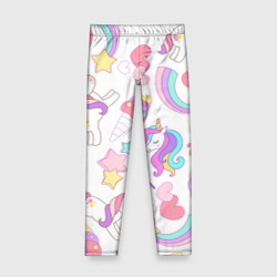 Детские леггинсы 3D Единорог мороженое радуга и звездочки 