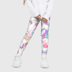 Детские леггинсы 3D Единорог мороженое радуга и звездочки  - фото 2