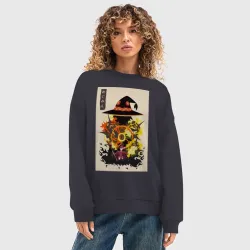 Женский свитшот oversize без начеса хлопок Этот замечательный мир Мэгумин - фото 2