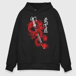 Мужское худи Oversize хлопок Кодекс самурая - путь воина
