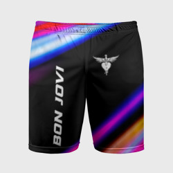 Мужские шорты спортивные Bon Jovi neon rock lights