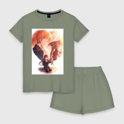 Женская пижама с шортиками хлопок Корзинка фруктов Тору Хонда