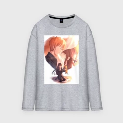 Женский лонгслив oversize хлопок Корзинка фруктов Тору Хонда