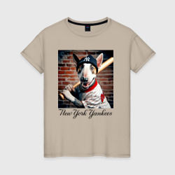 Bull terrier - New York yankees baseball team – Футболка из хлопка с принтом купить со скидкой в -20%
