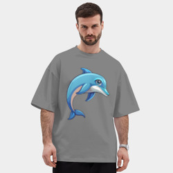 Мужская футболка Oversize хлопок premium Добрый дельфин - фото 2