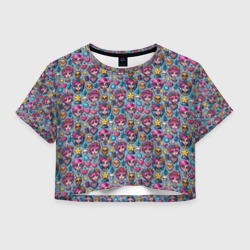 Женская футболка Crop-top 3D Стиль эмо конца 2000-х годов