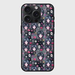 Чехол силиконовый для Apple iPhone 15 Pro матовый Эмо-паттерн начала нулевых