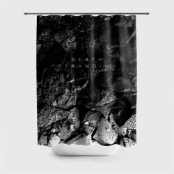 Штора 3D для ванной Death Stranding black graphite