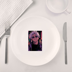 Набор: тарелка + кружка Магическая битва Сатору Годзё арт - фото 2