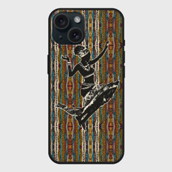 Чехол силиконовый для Apple iPhone 15 матовый Девушка африканка в танце